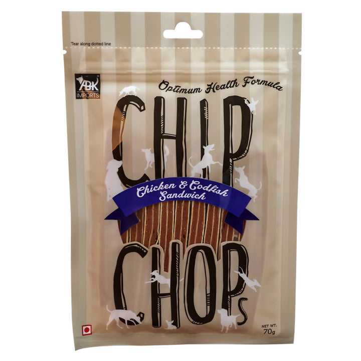 Chip Chops Chicken & Codfish Sandwich Treats- 70g - Rufftail Pune