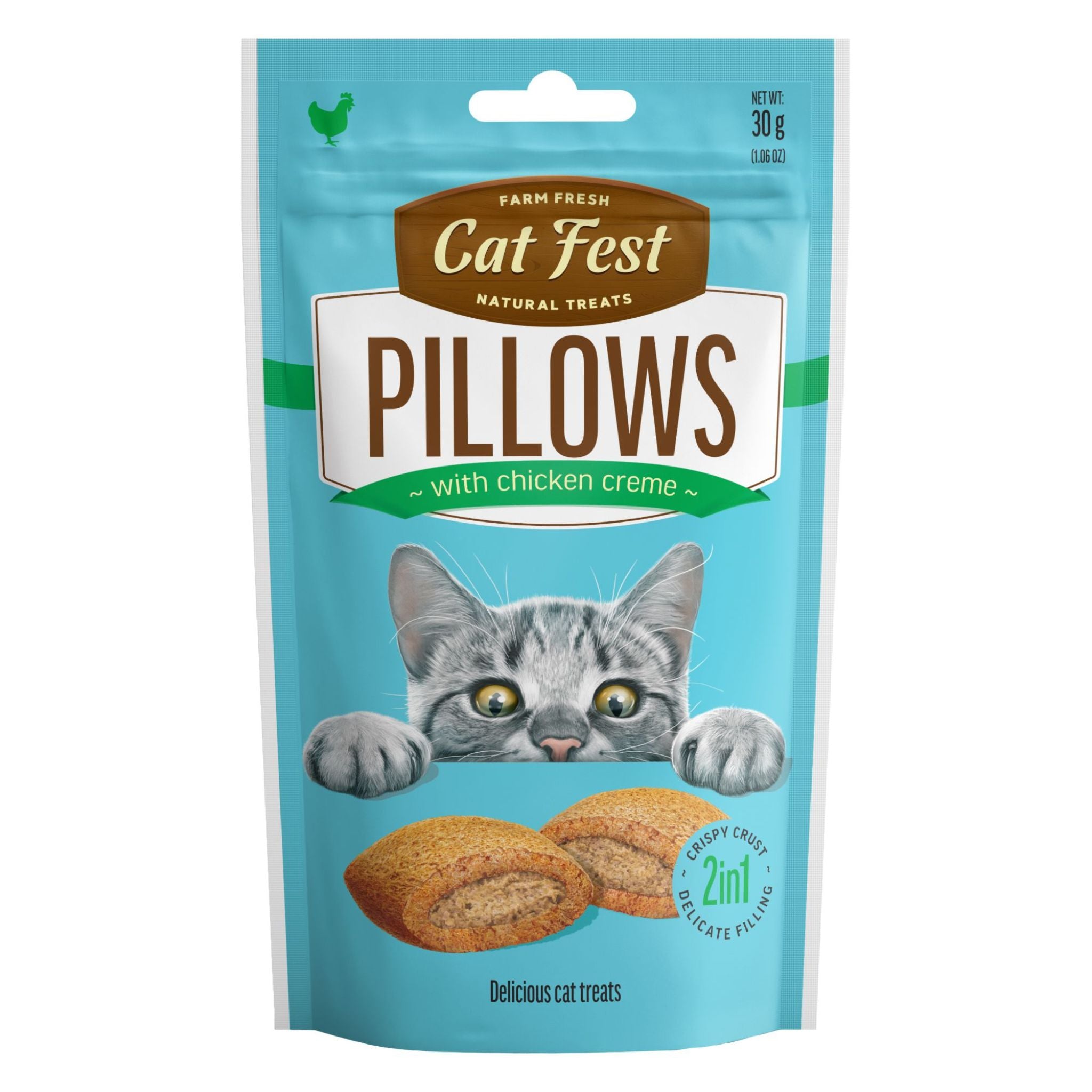 Catfest Pillows with Chicken Cream for Cats – Healthy Cat Treat - Rufftail