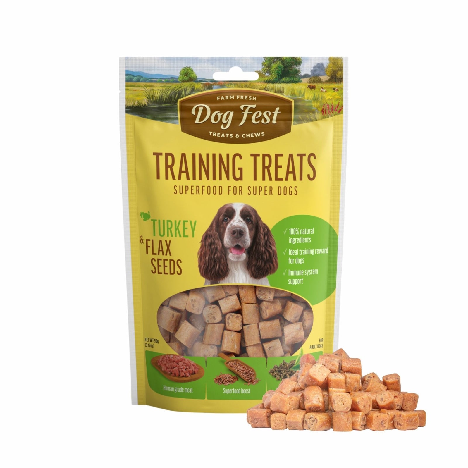 Dogfest Turkey & Flax Seeds - Healthy & Fun Dog Training Treat - Rufftail
