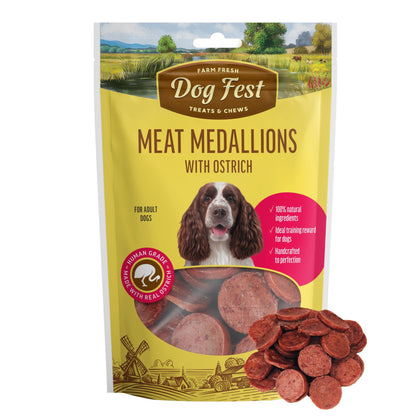 Dogfest Medallions with Ostrich - Healthy & Natural Dog Treat