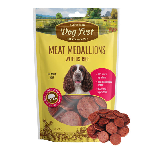 Dogfest Medallions with Ostrich- Healthy & Natural Dog Treat - Rufftail Pune