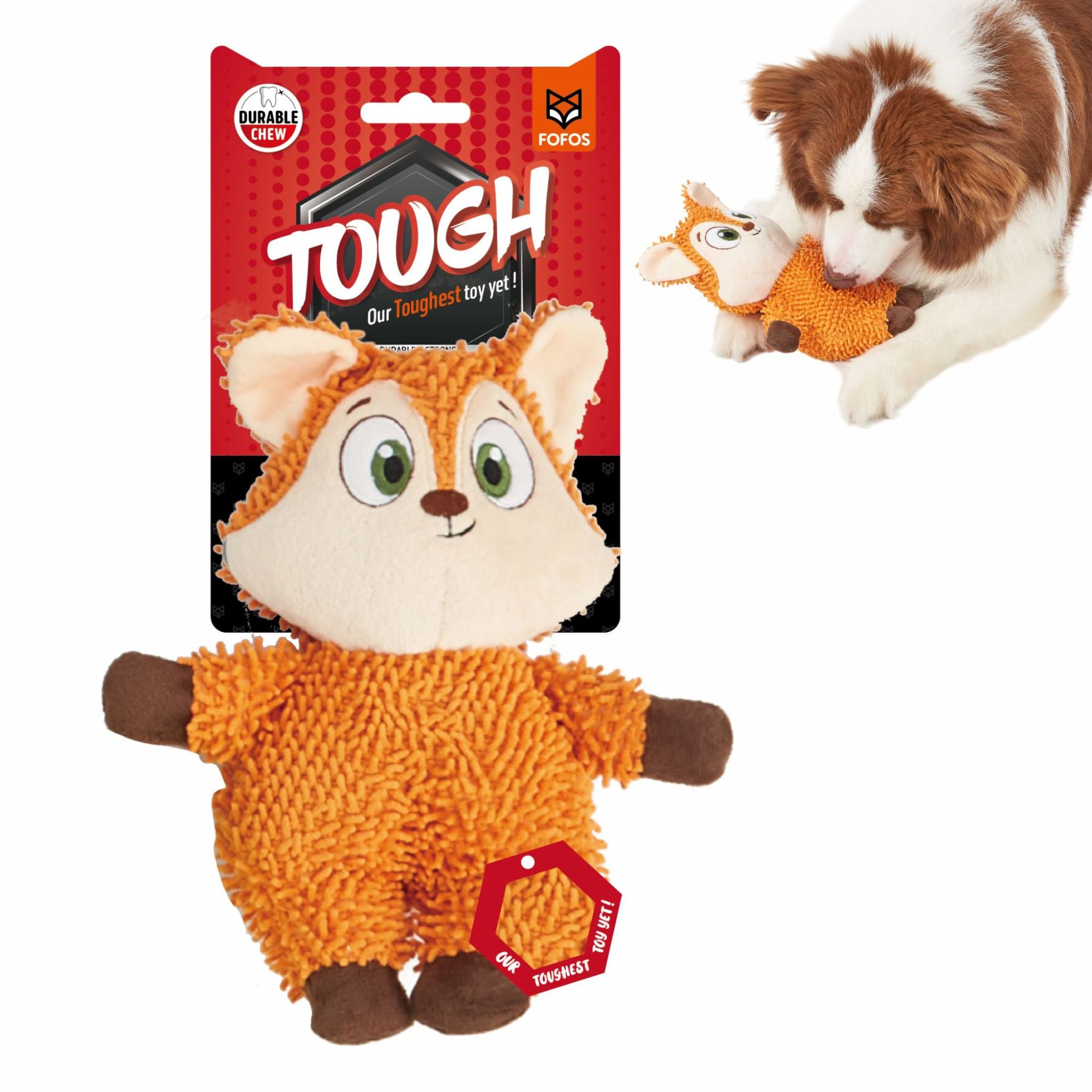 BarkButler x FOFOS Tough Dog Toy Fox – Durable, squeaky & perfect for chewers - Rufftail