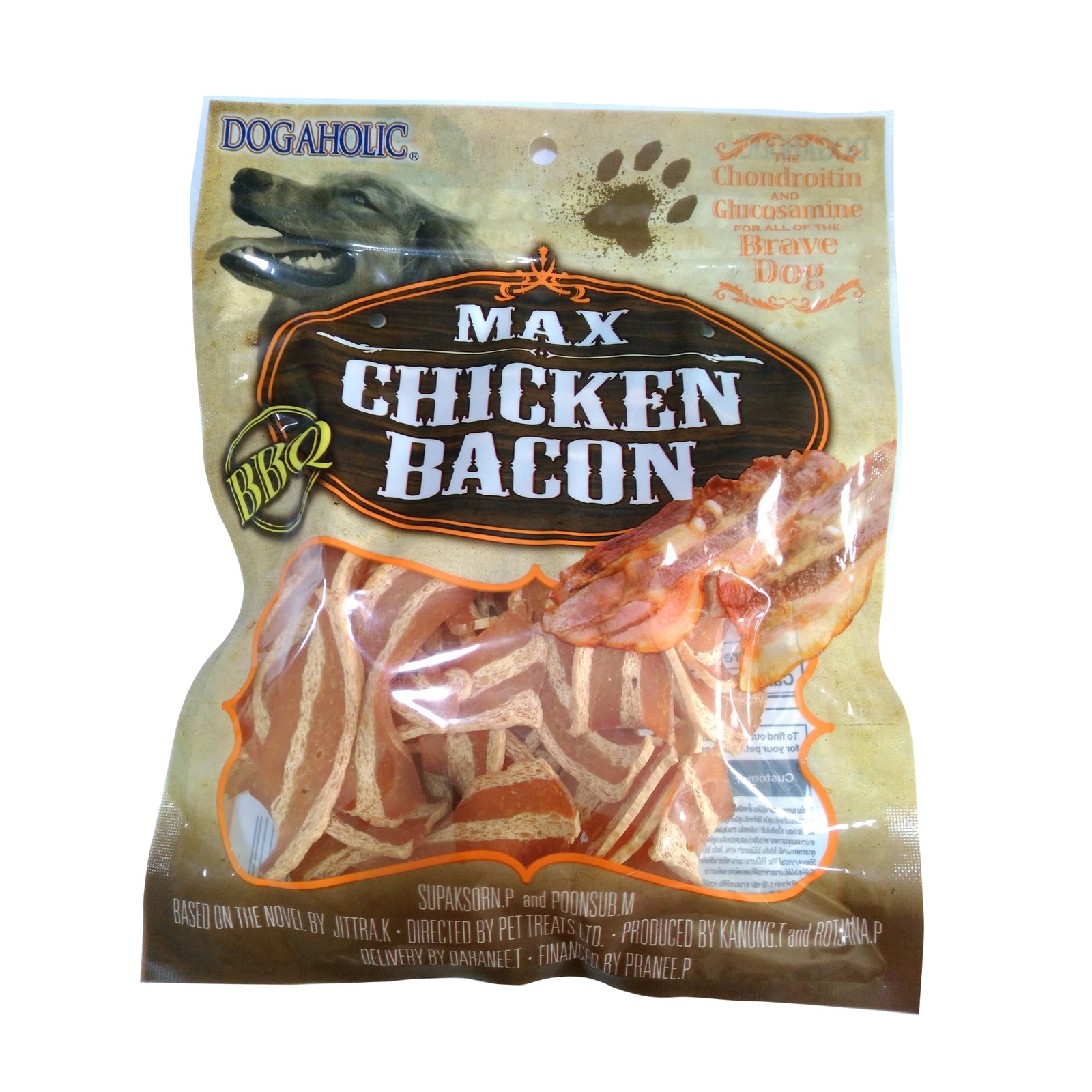Dogaholic, Chicken Bacon Noodles Max Chicken Bacon Strips BBQ 130g - Rufftail