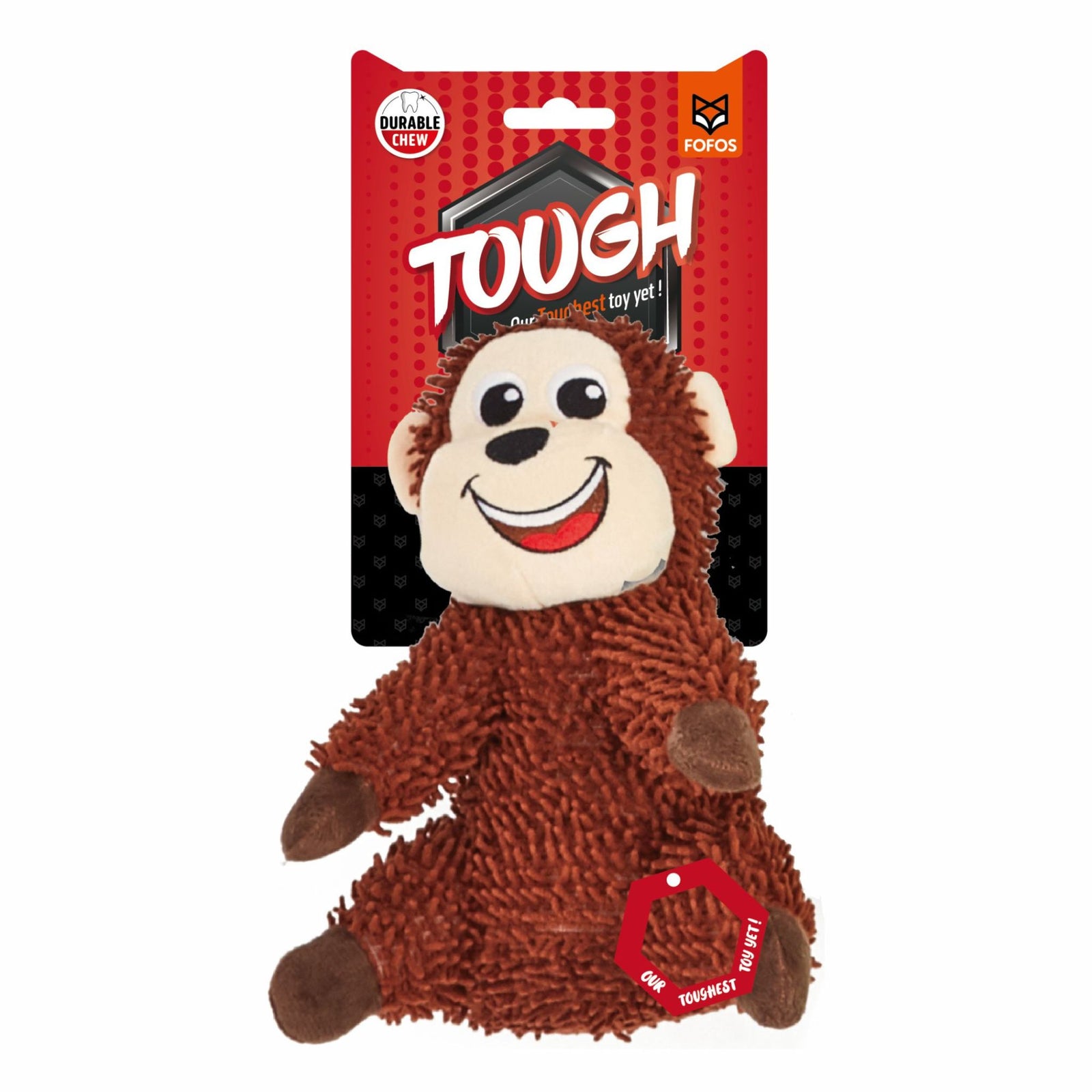 BarkButler x FOFOS Tough Dog Toy Monkey - Durable & Fun Chew Toy for Dogs - Rufftail