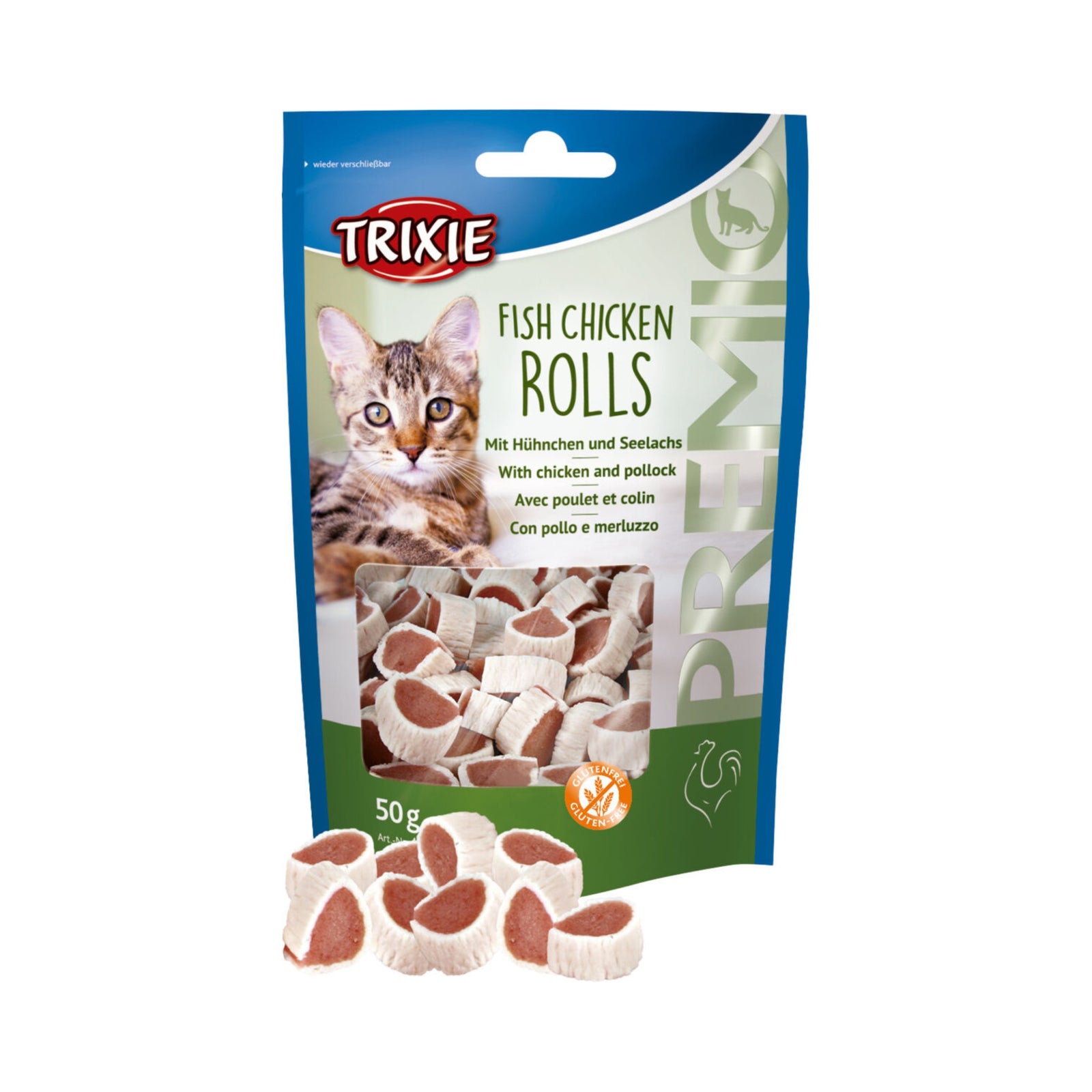 Trixie Cat Treats PREMIO Fish Chicken Rolls - 50g - Rufftail