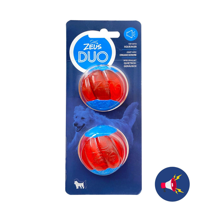 Zeus DUO Ball With Squeaker 2 pk For Dogs - Rufftail