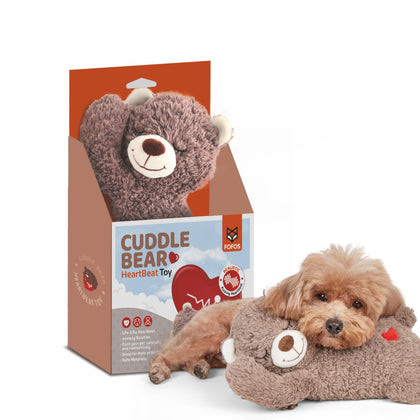 FOFOS Heartbeat Bear Plush Dog Toy – Calming & Soothing for Dogs