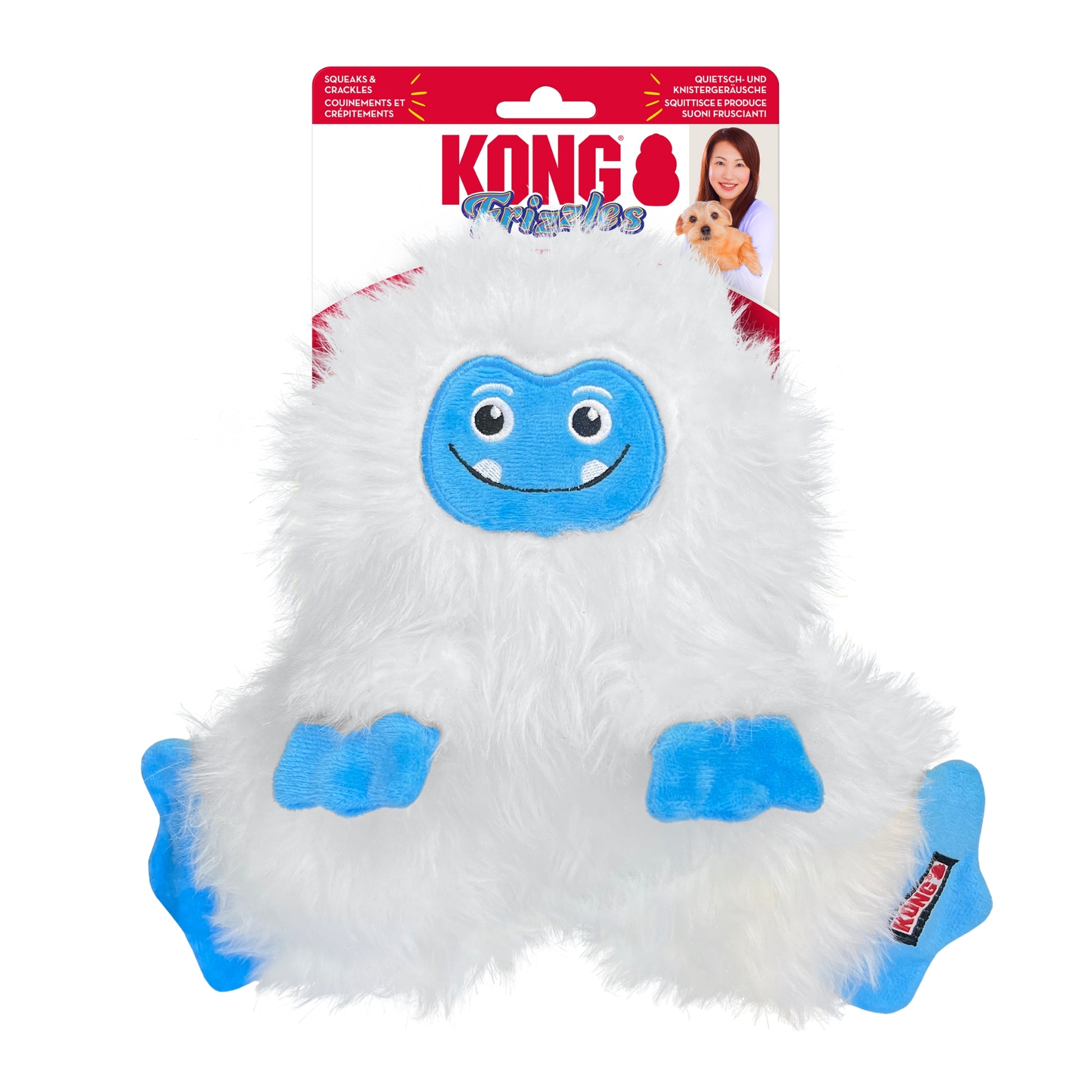KONG Holiday Frizzles Yeti Dog Toy - Fun & Cozy for Dogs - Rufftail