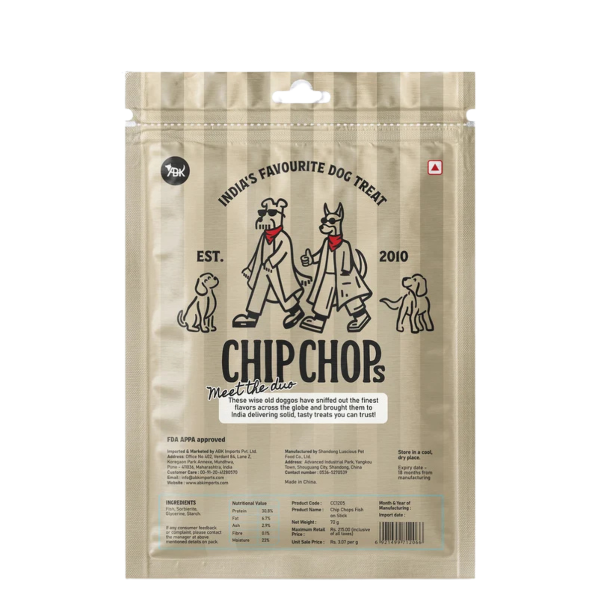 Chip Chops Fish On Stick Treats For Dog - 70 g