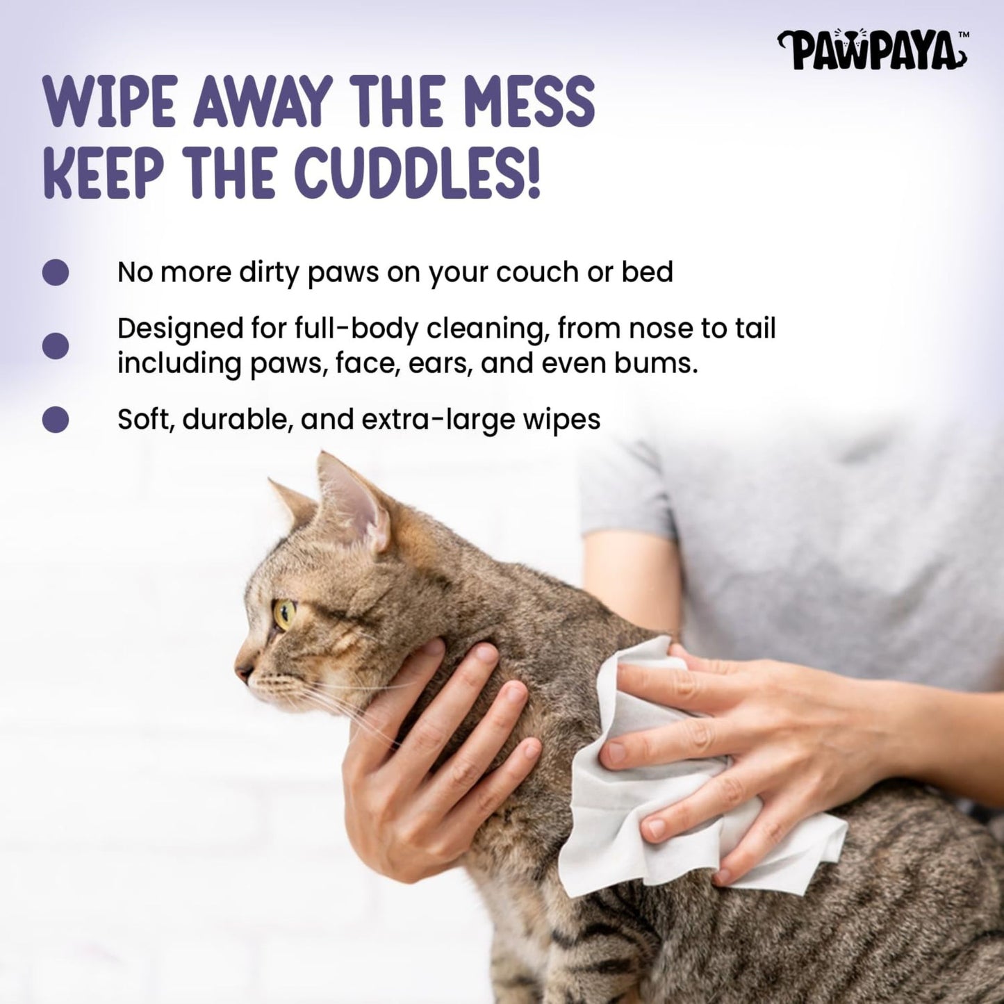 Pawpaya Pet Wipes Made for All Cats & Dogs