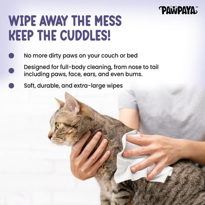 Pawpaya Pet Wipes Made for All Cats & Dogs