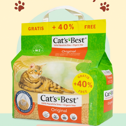 Cat's Best Original Wood Based Clumping Cat Litter - 2.1 kg + 40% extra