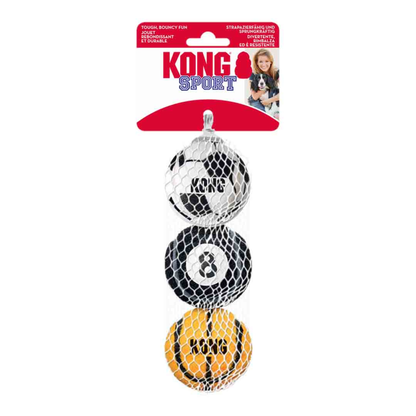 KONG Sport Balls Dog Toy - Safe, Bouncy Fetch Tennis Ball Medium (Pack of 3) - Rufftail