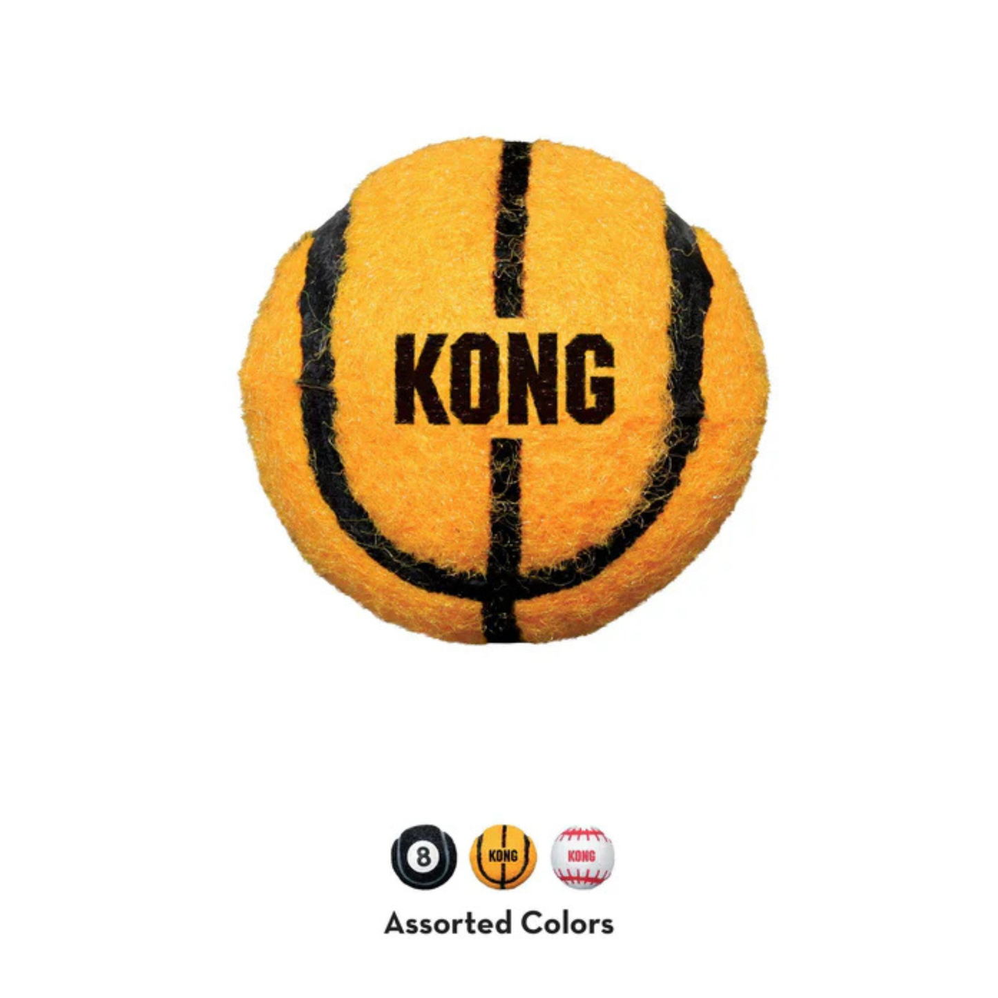 KONG Sport Balls Dog Toy - Safe, Bouncy Fetch Tennis Ball Medium (Pack of 3) - Rufftail