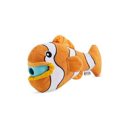 Outward Hound Big Mouth Clown Fish Orange- Hidden Treat Ball Inside