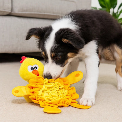 Outward Hound Snuffle Palz Plush Snuffle Dog Treat Puzzle Mat - Yellow Chicken