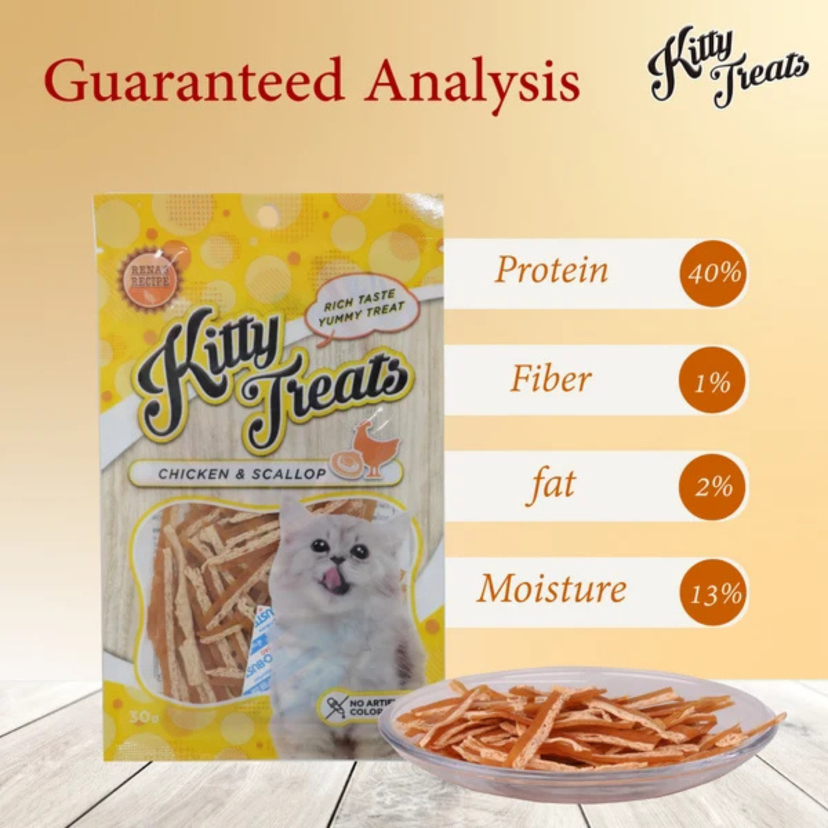 Kitty Treats Chicken with Scallop Flavour Cat Treats 30g