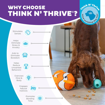 Outward Hound Big Mouth Clown Fish Orange- Hidden Treat Ball Inside