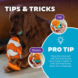 Outward Hound Big Mouth Clown Fish Orange- Hidden Treat Ball Inside - Rufftail