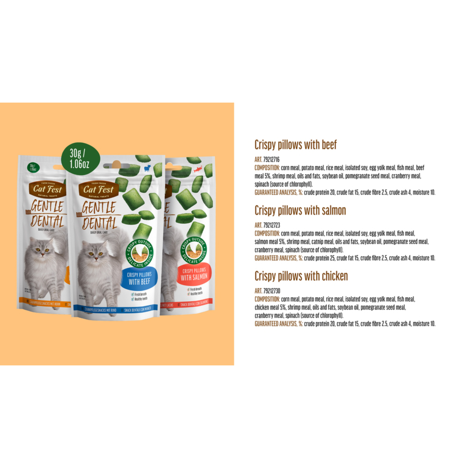 Catfest Crispy Pillows with Chicken – Dental Cat Treats product image 6 - Rufftail Pune