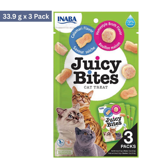 Inaba Juicy Bites Homestyle Broth & Calamari Flavor Cat Treat (33.9 g)
