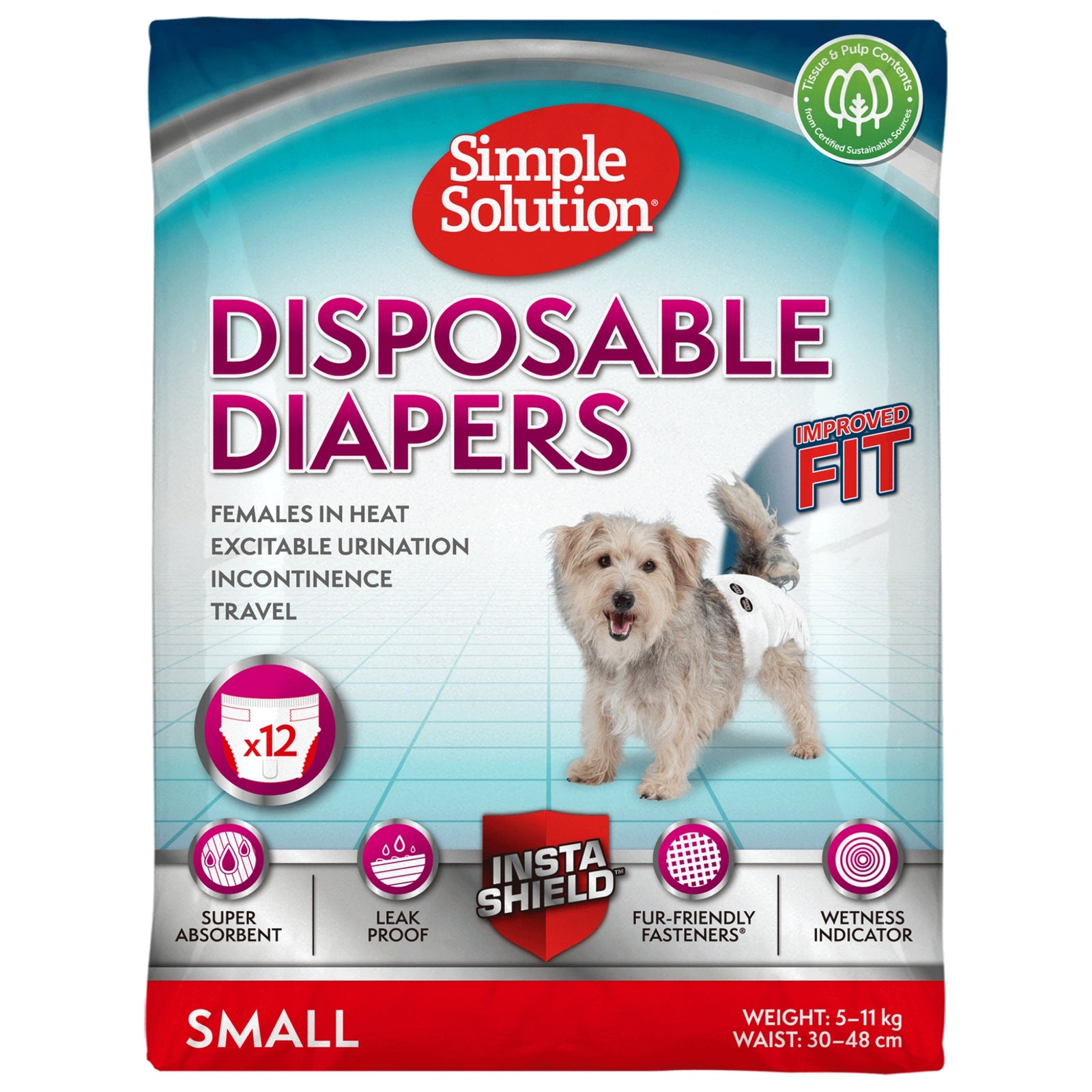 Simple Solution Disposable Dog Diapers- Pack of 12 Pads product image 7 - Rufftail Pune