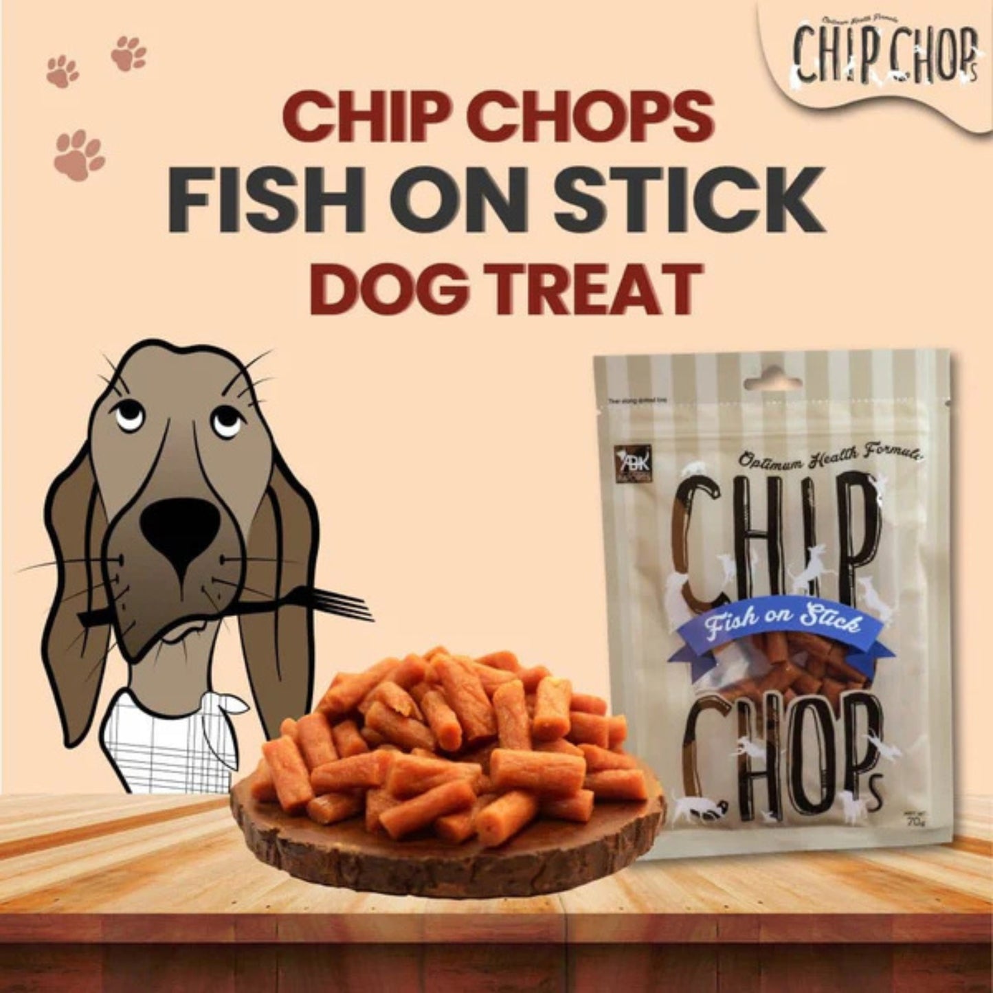 Chip Chops Fish on Stick Dog Treats - 70 g
