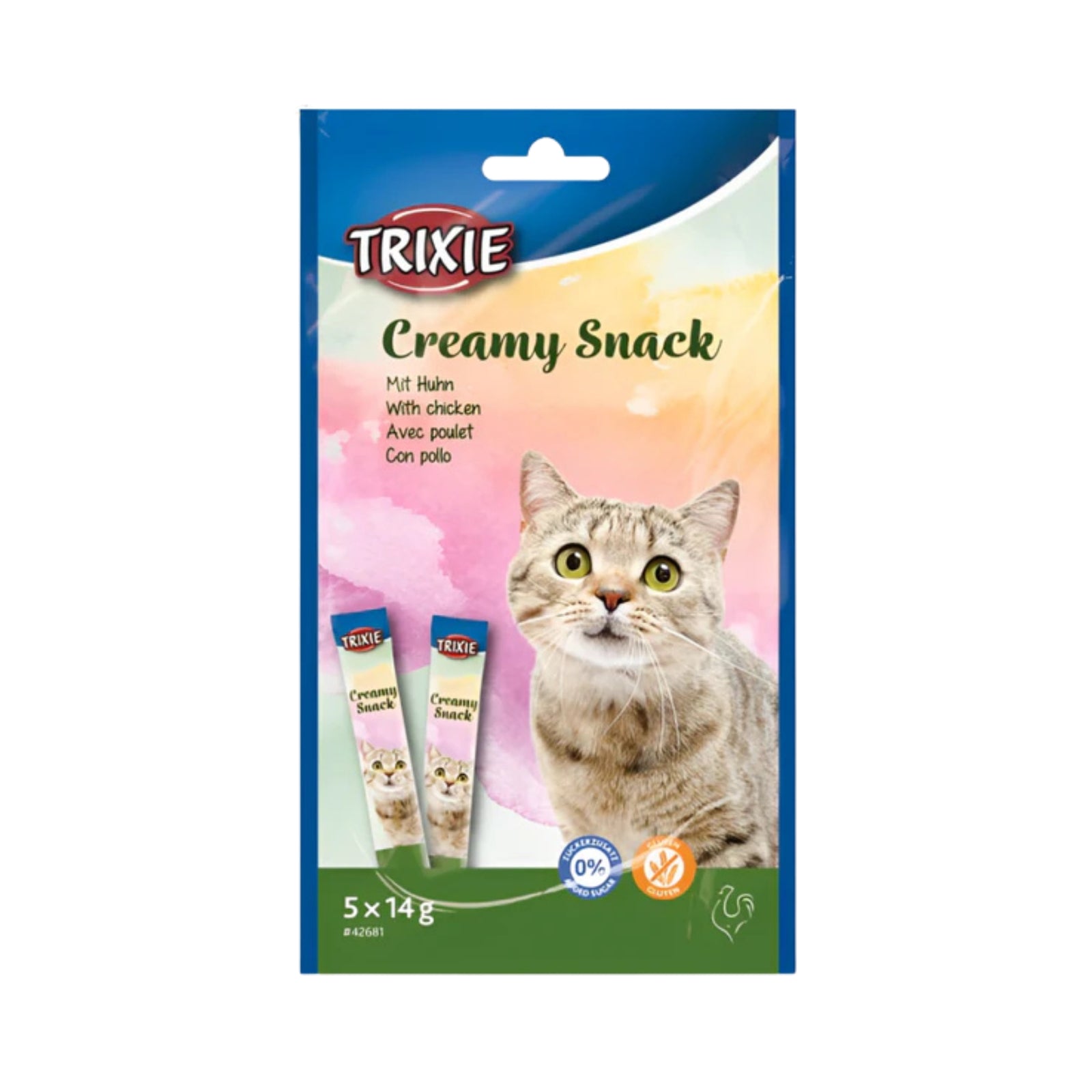 Trixie Snack with Chicken Creamy Cat Treats (14g x 5) - Rufftail Pune