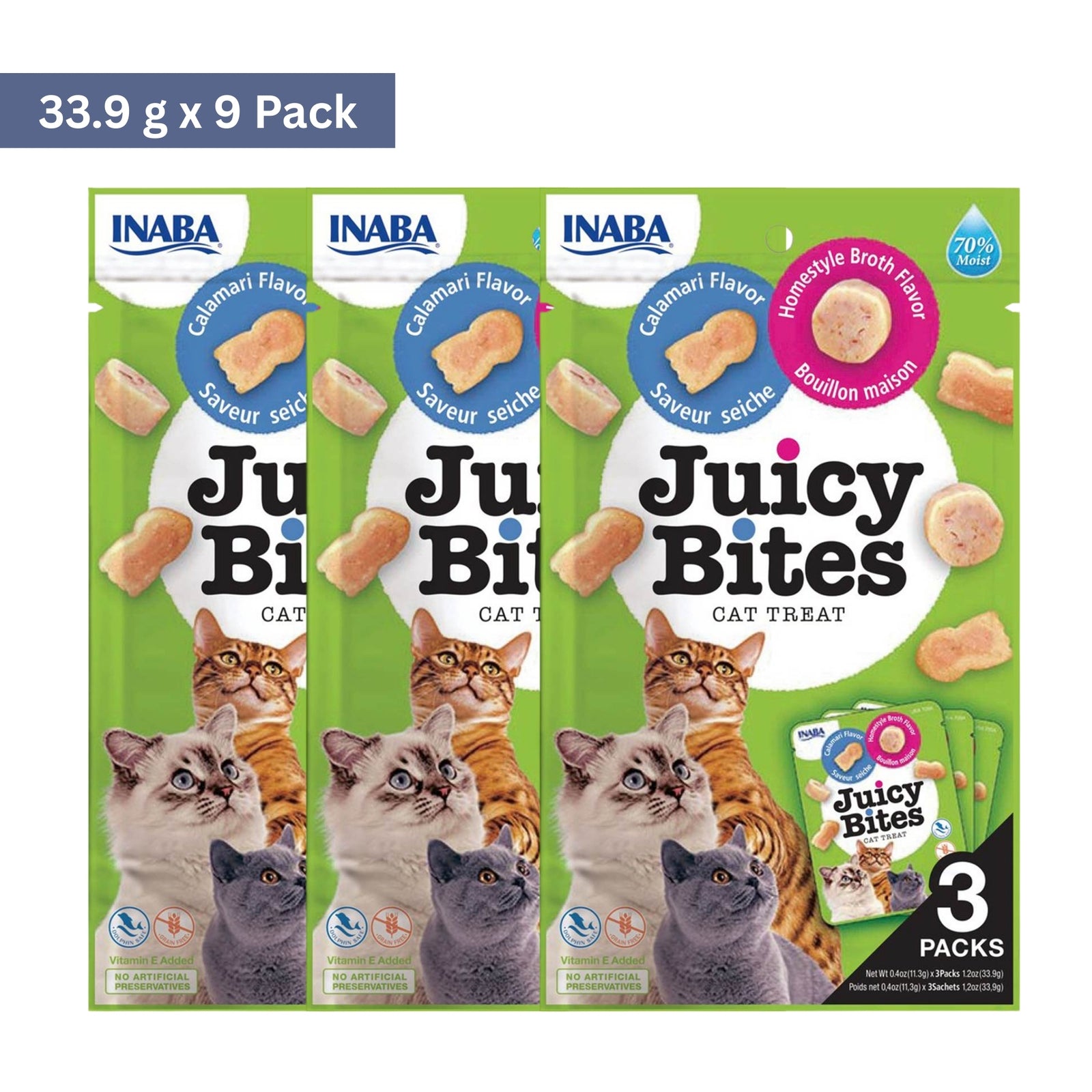 Inaba Juicy Bites Homestyle Broth & Calamari Flavor Cat Treat (33.9 g) product image 2 - Rufftail Pune
