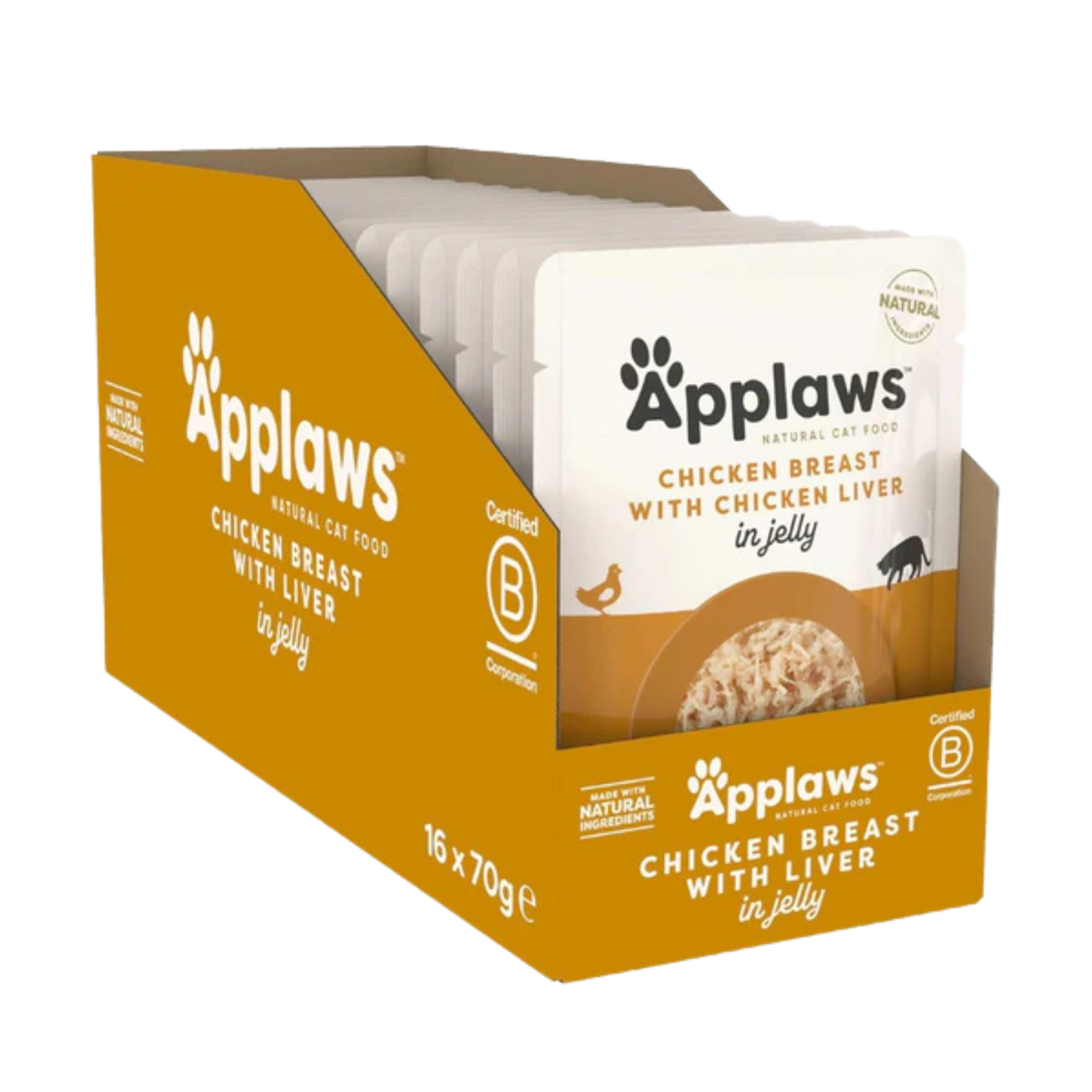 Applaws Chicken Breast with Liver in Tasty Jelly - Cat Wet Food (16 x 70g pouch) - Rufftail