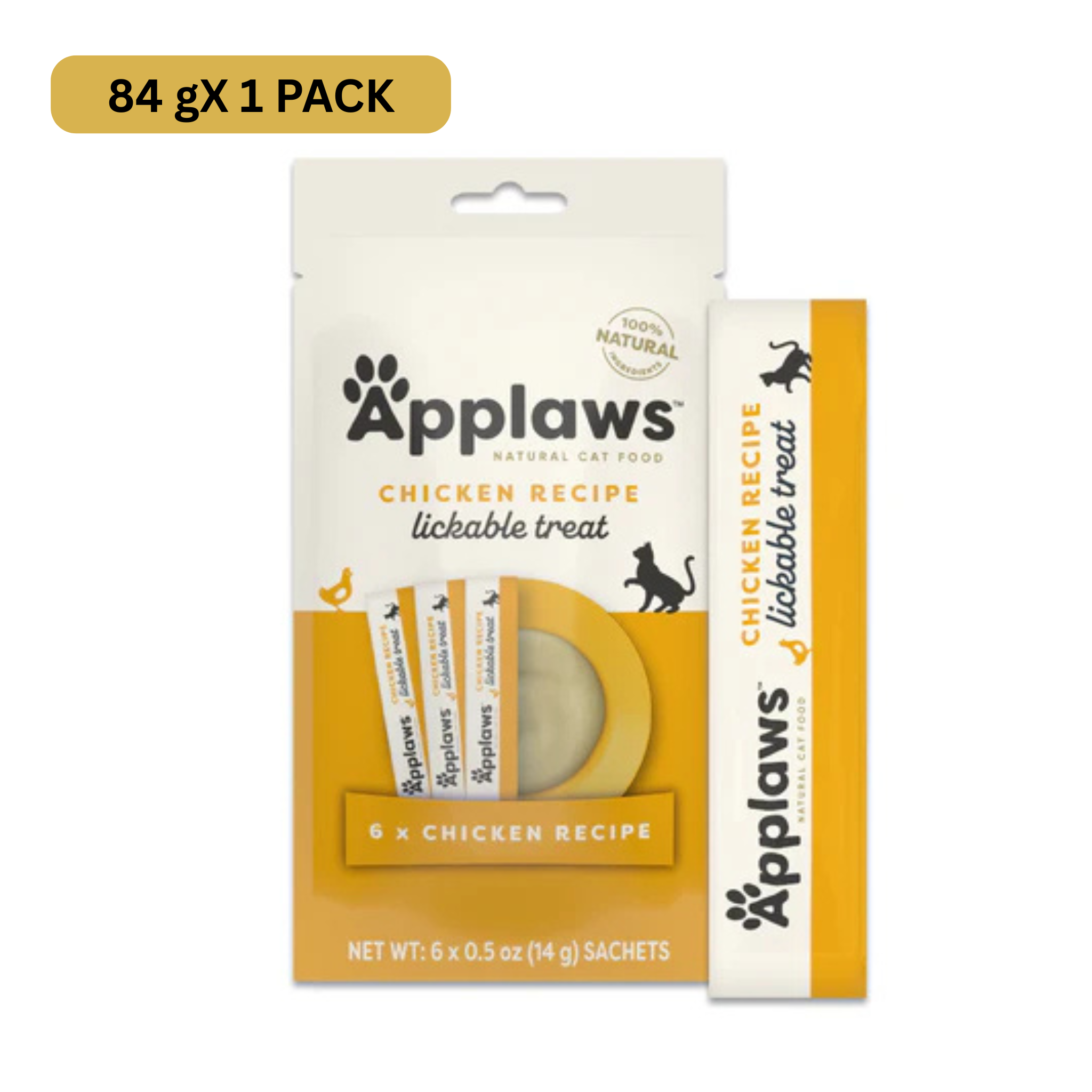 Applaws Natural Grain-Free Complementary Wet Cat Treats – Chicken Recipe Lickable Treats (6 x 14g) - Rufftail