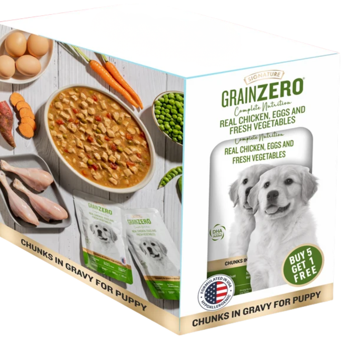 Signature Grain Zero Real Chicken Chunks Gravy Puppy Dog Wet Food