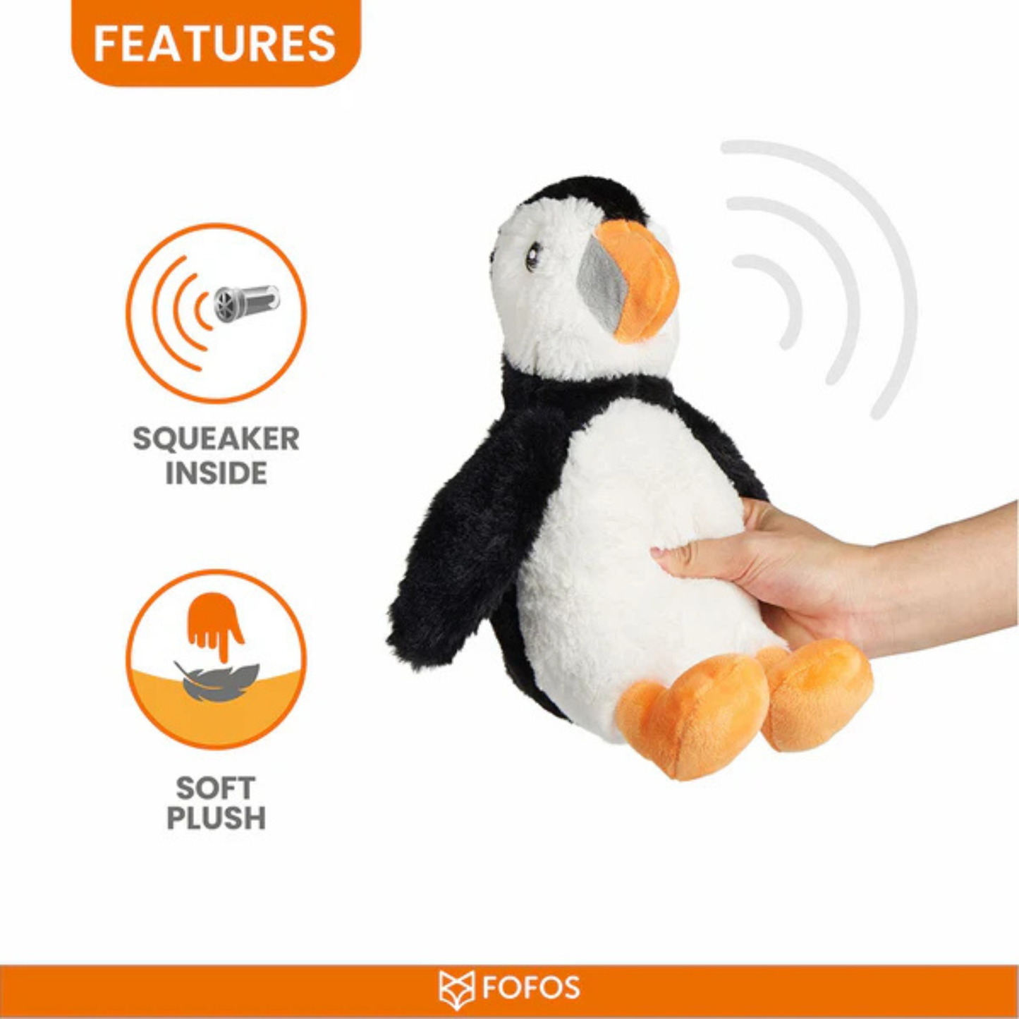 Barkbutler x Fofos Wildlife Penguin Plush Toy for Dogs
