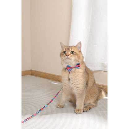 M-Pets Urban Style Jazz Stripes Bow Tie - Yellow (XS-S)