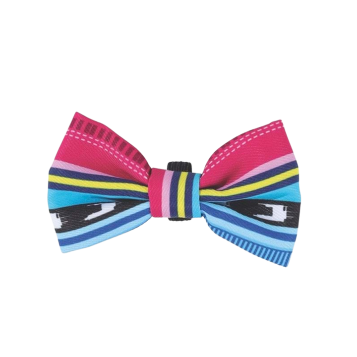 M-Pets Urban Style Jazz Stripes Bow Tie- Yellow (XS-S) - Rufftail Pune