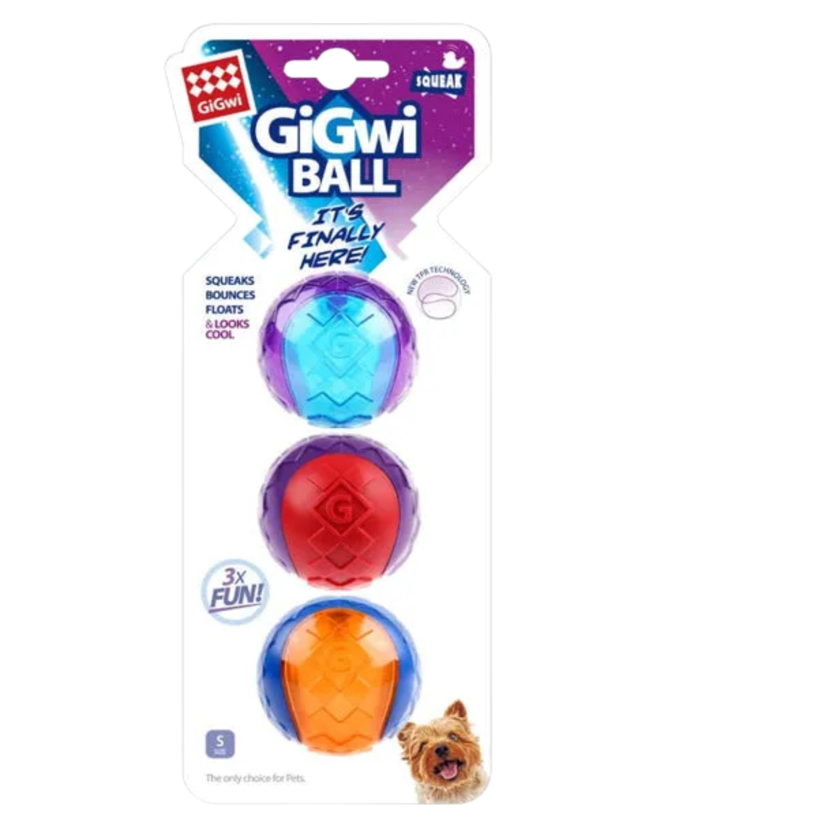 GiGwi Ball Squeaker Toy for Dogs (Pack of 3)