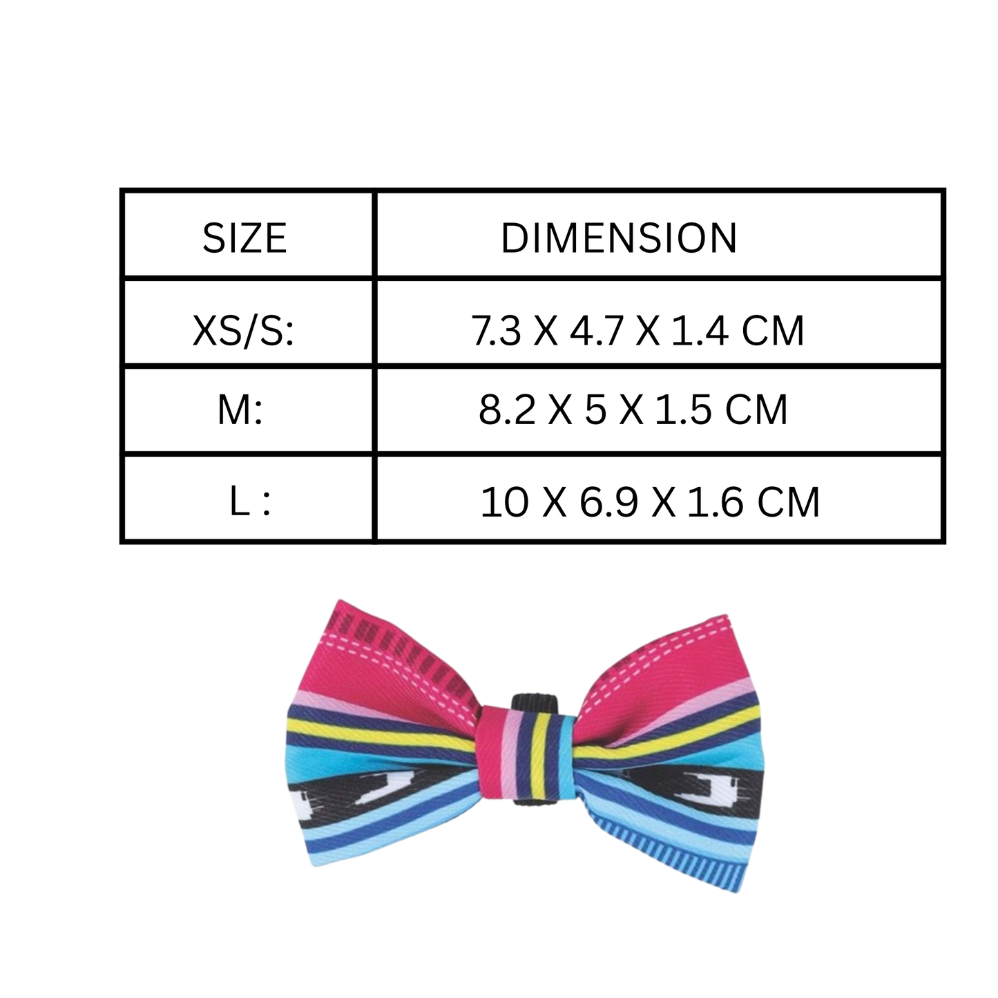 M-Pets Urban Style Jazz Stripes Bow Tie - Yellow (XS-S)