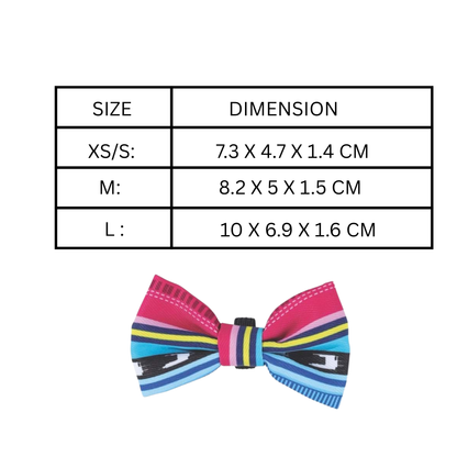 M-Pets Urban Style Jazz Stripes Bow Tie - Yellow (XS-S)