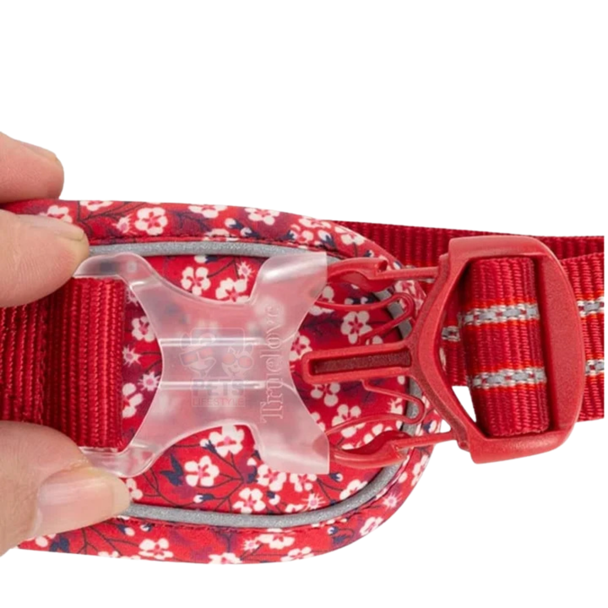 Truelove Floral No-Pull Dog Harness Cordura Fabric - Poppy Red