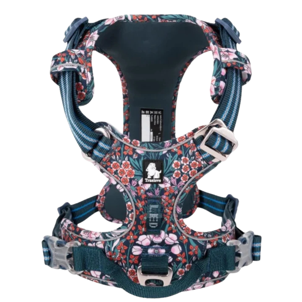 Floral No-Pull Dog Harness Cordura Fabric - Navy Blazer