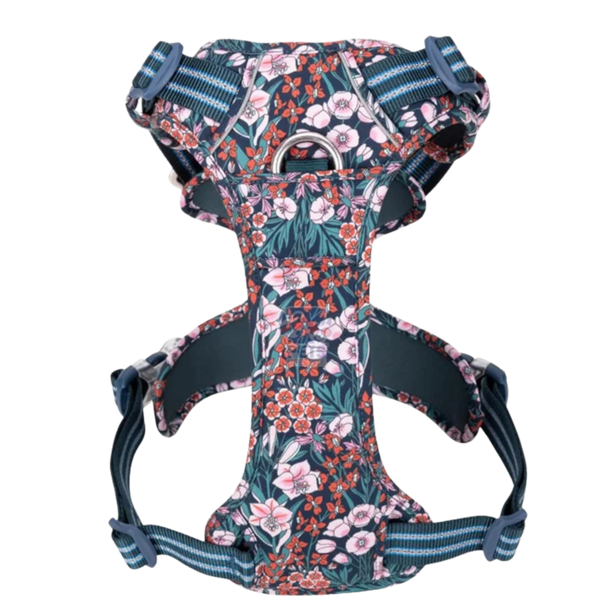 Floral No-Pull Dog Harness Cordura Fabric - Navy Blazer