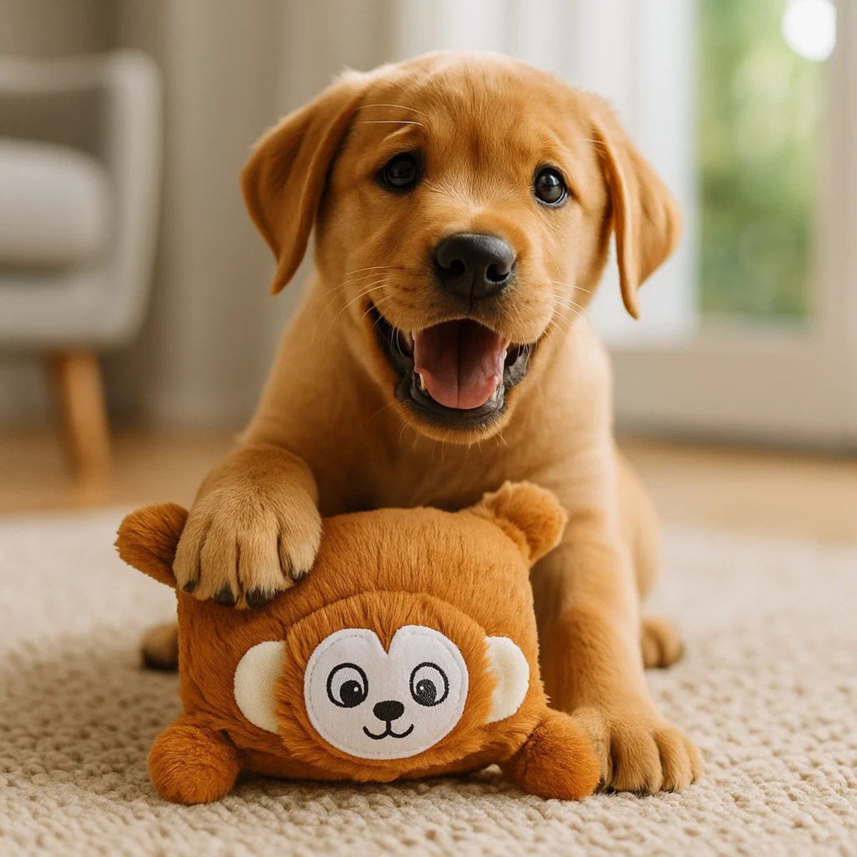Barkbutler x Fofos Soft & Squeaky Monkey Puppy Toy