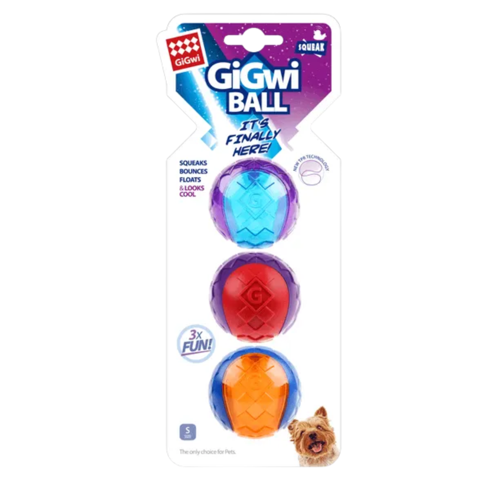 GiGwi Ball Squeaker Toy for Dogs (Pack of 3)