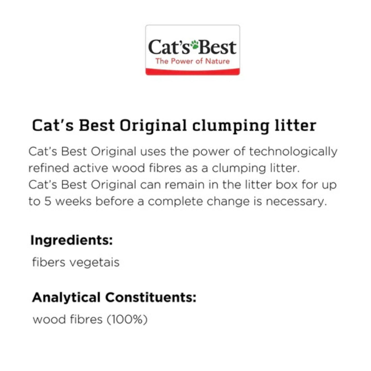 Cat's Best Original Wood Based Clumping Cat Litter - 17.2Kg