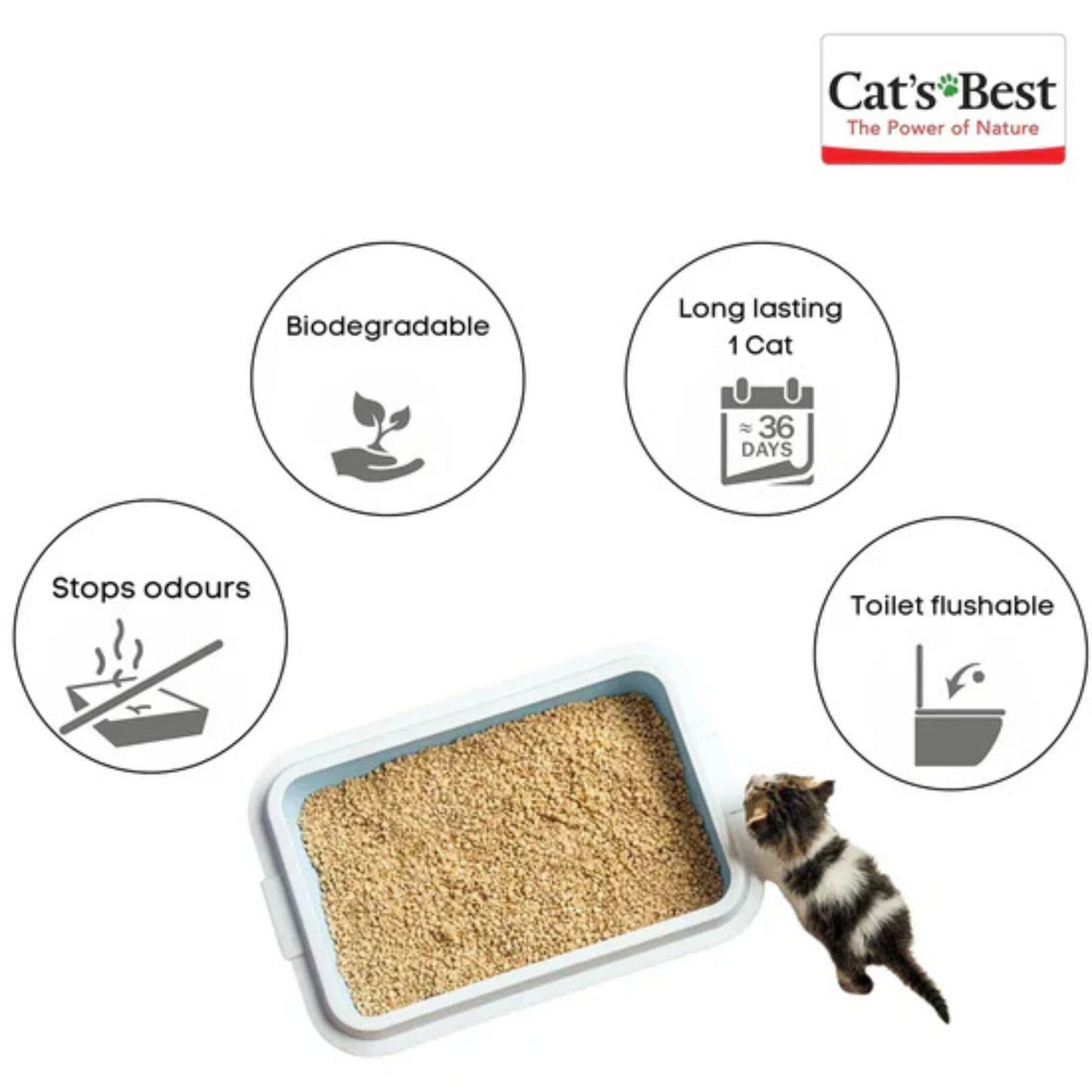 Cat's Best Original Wood Based Clumping Cat Litter - 17.2Kg