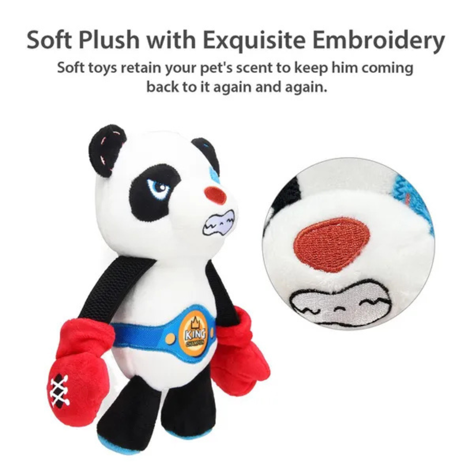 GiGwi Rock Zoo King Boxer Panda Toy for Dogs - Rufftail