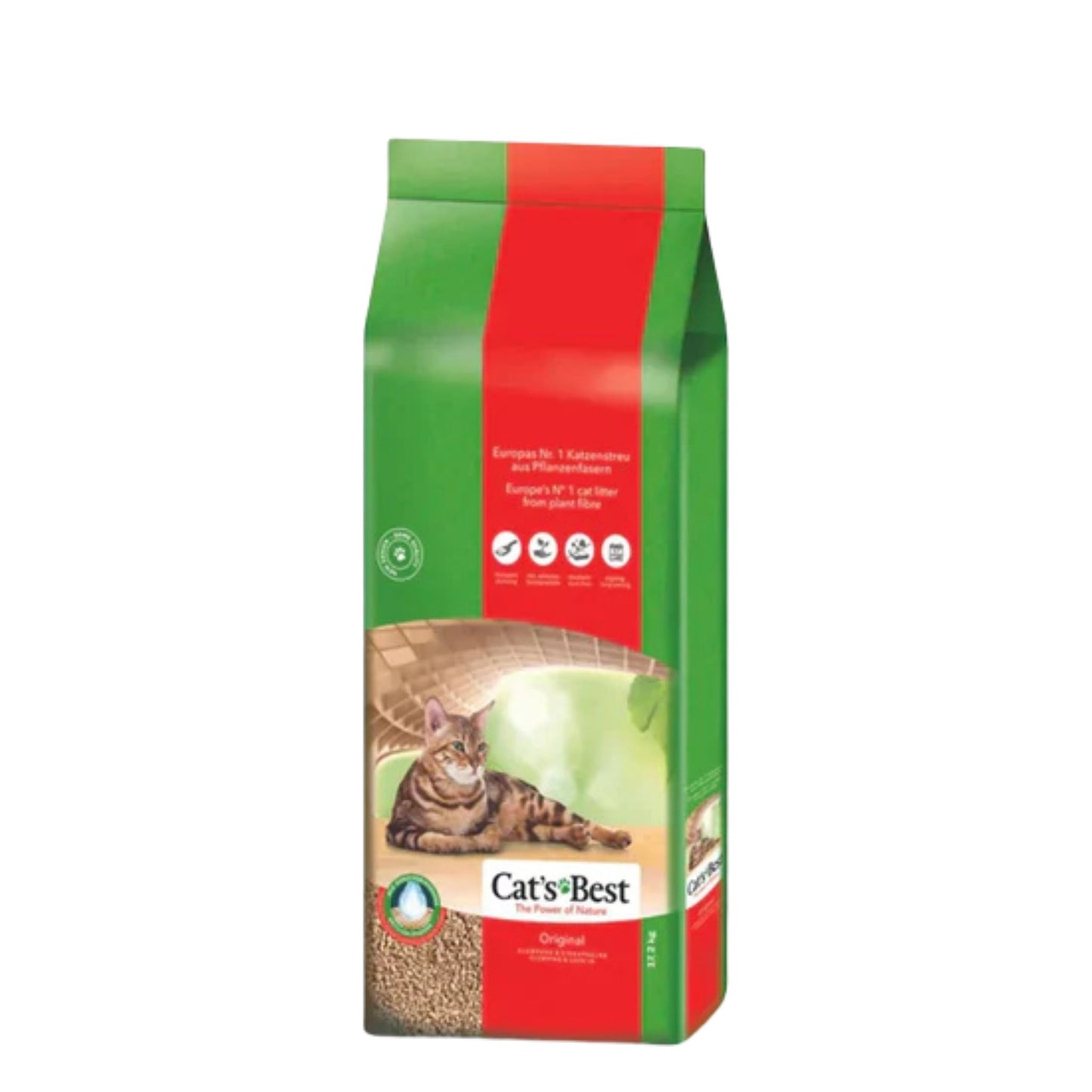 Cat's Best Original Wood Based Clumping Cat Litter - 17.2Kg
