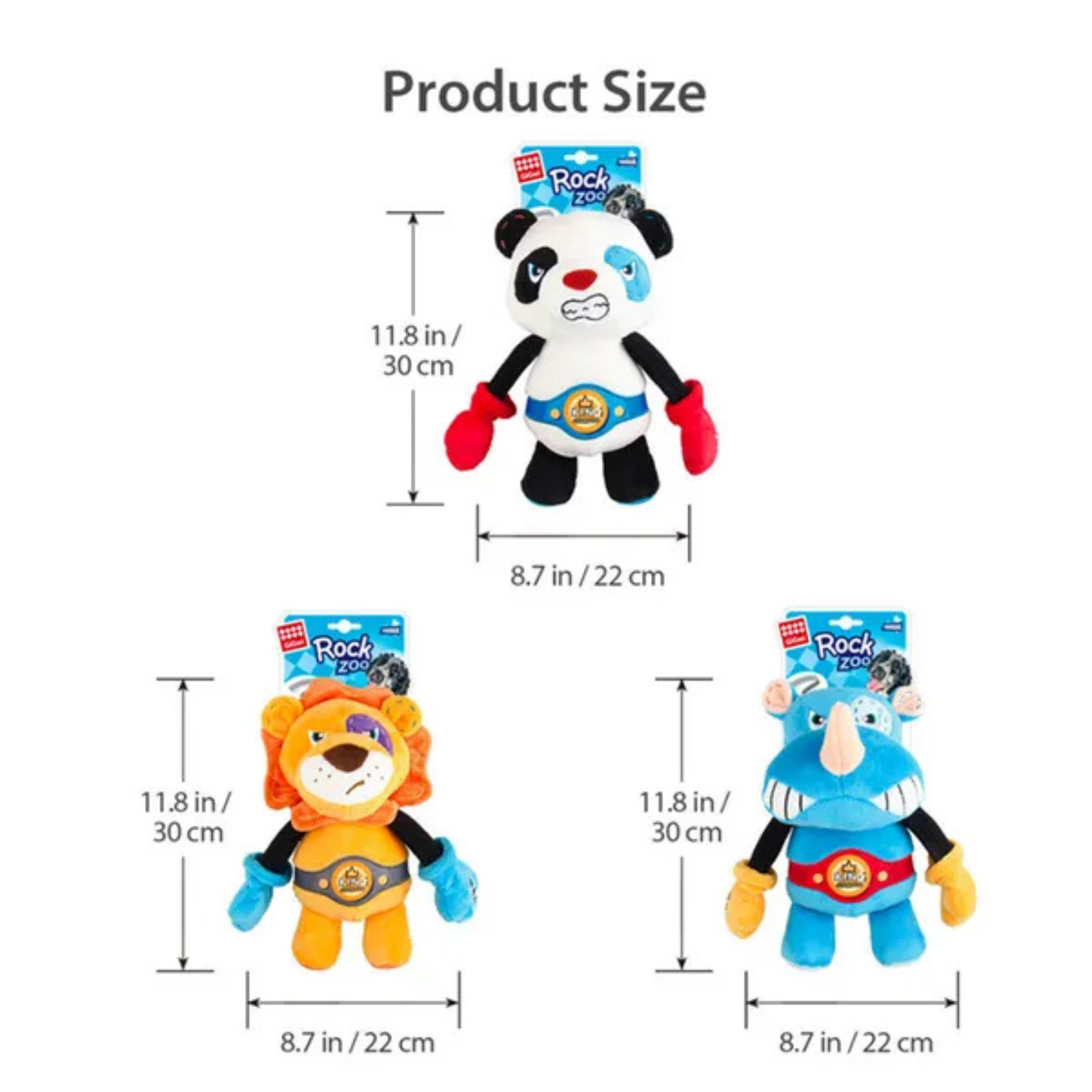 GiGwi Rock Zoo King Boxer Panda Toy for Dogs - Rufftail