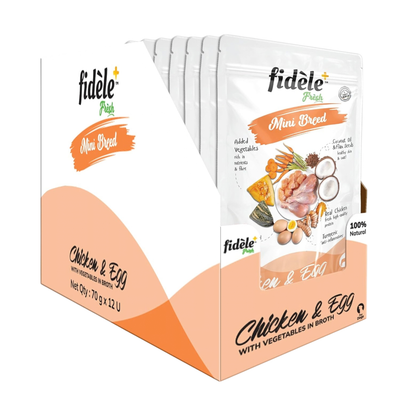 Fidele+ Fresh Chicken & Egg With Vegetables For Mini Breed (12x70g)