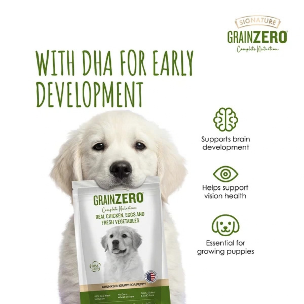 Signature Grain Zero Real Chicken Chunks Gravy Puppy Dog Wet Food